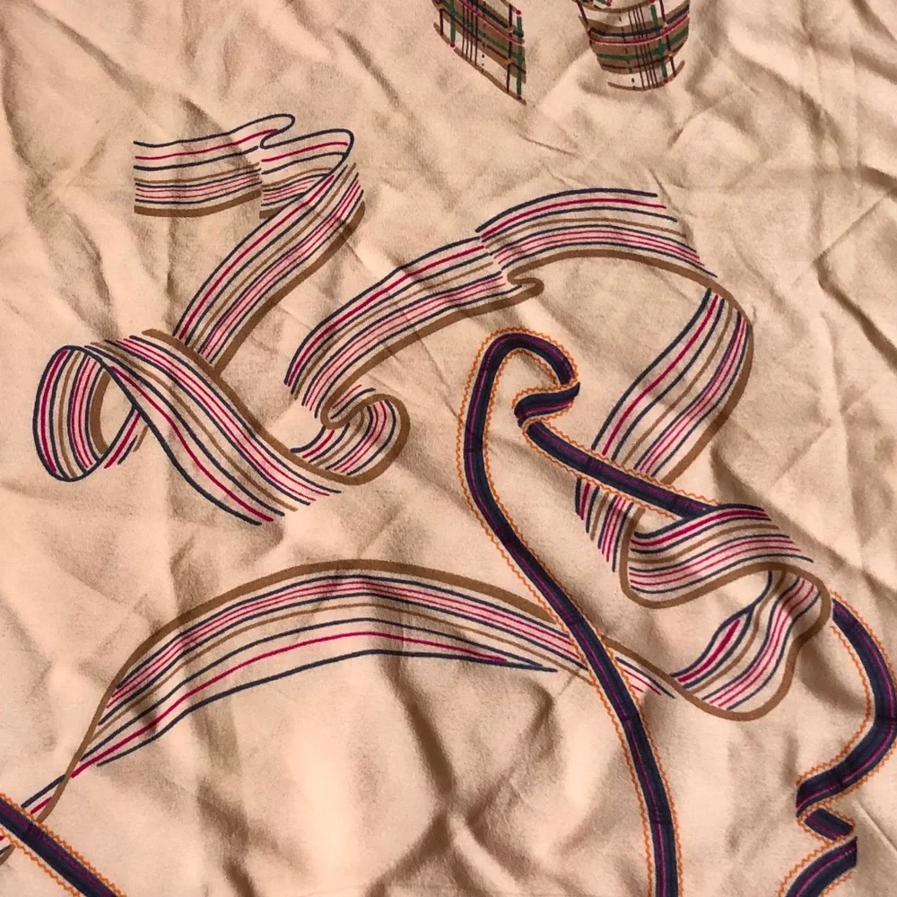 Vintage Christian Dior Scarf - Ribbon Print